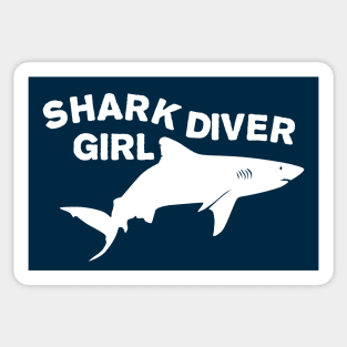 Shark diver girl Sticker